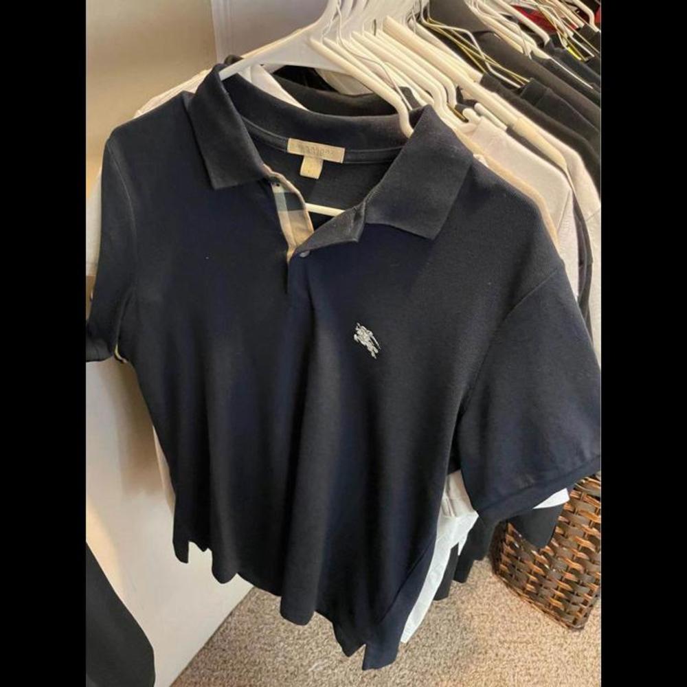 Navy Polo Burberry Shirt Men